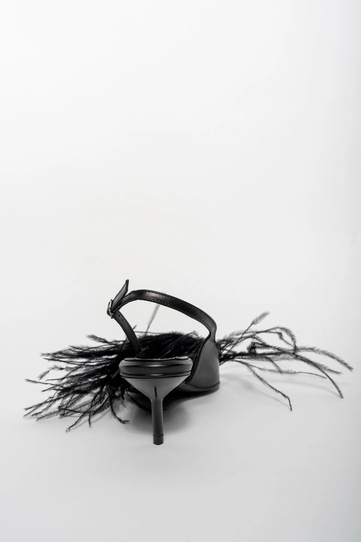 BLACK FEATHER SLING BACKS PUMPS sold by Marques ’ Almeida product image thumbnail 3