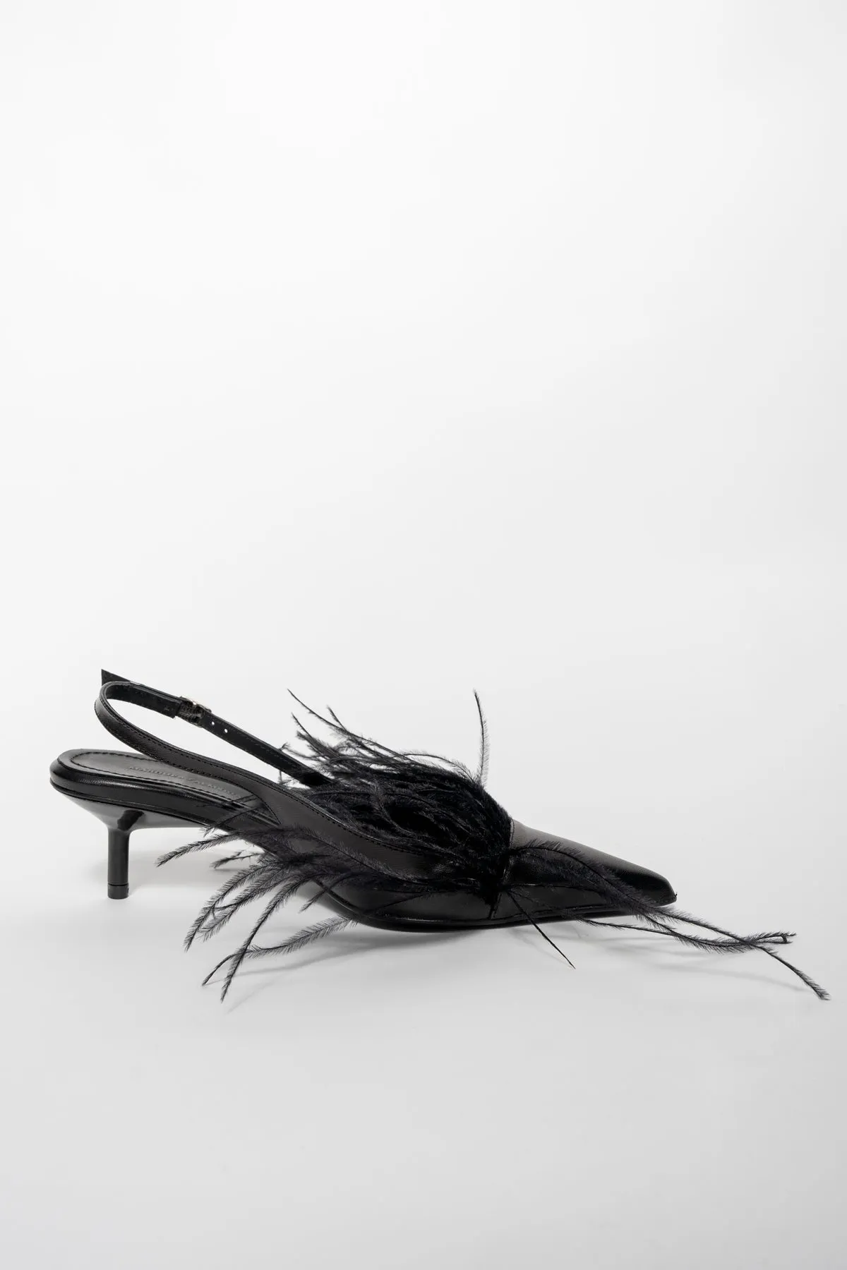 BLACK FEATHER SLING BACKS PUMPS sold by Marques ’ Almeida product image thumbnail 2