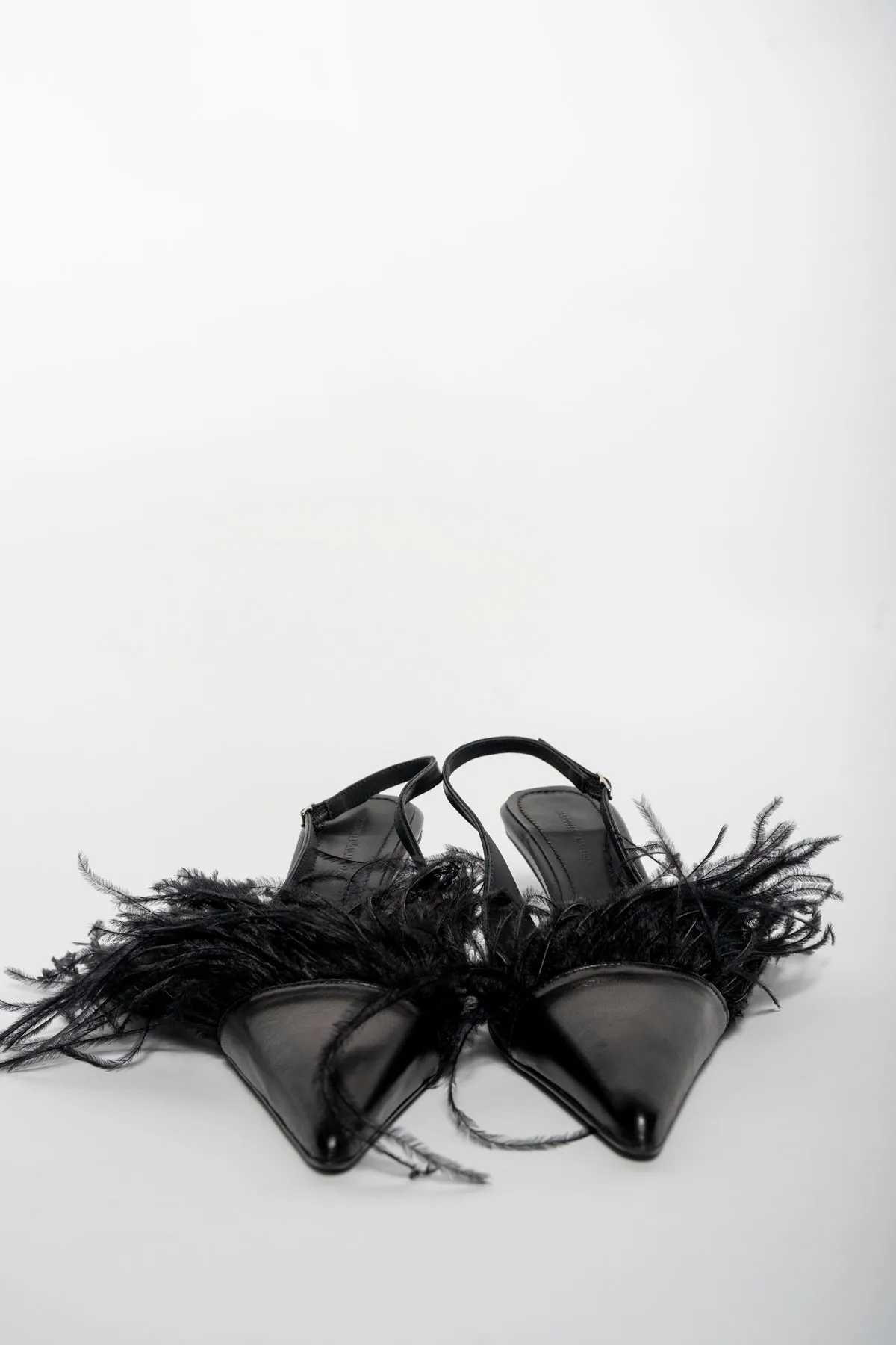 BLACK FEATHER SLING BACKS PUMPS sold by Marques ’ Almeida product image thumbnail 4