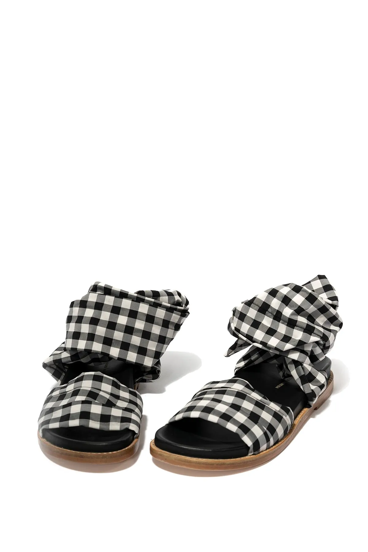 BLACK GINGHAM WRAP SANDAL sold by Marques ’ Almeida
