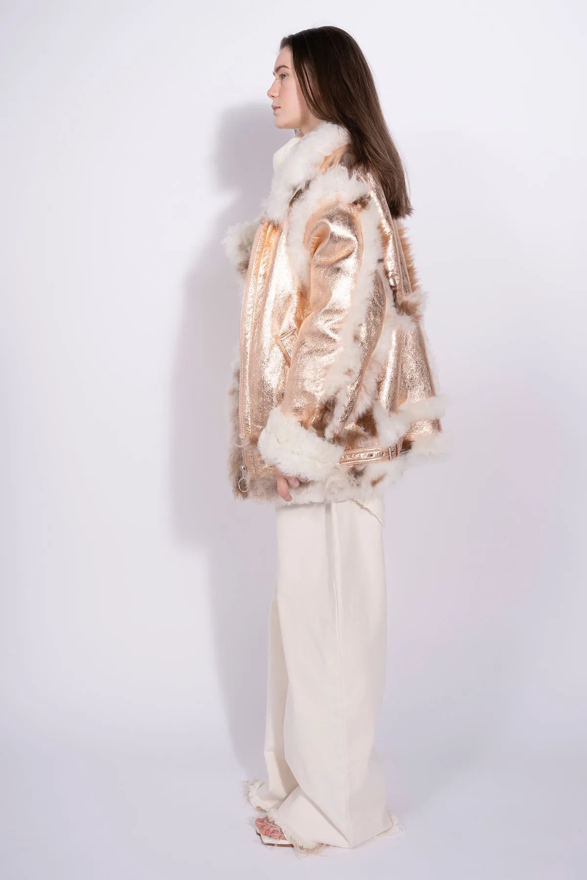 FOILED SHEARLING OVERSIZED JACKET sold by Marques ’ Almeida product image thumbnail 4