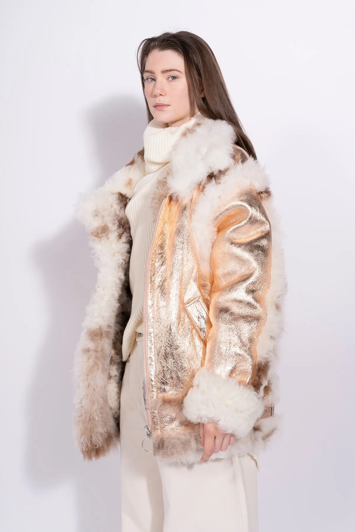 FOILED SHEARLING OVERSIZED JACKET sold by Marques ’ Almeida product image thumbnail 3