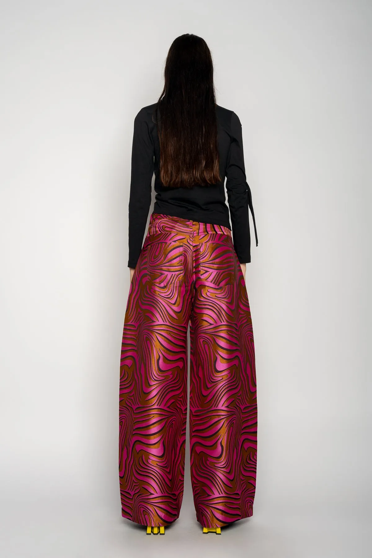 PINK ZEBRA BROCADE BOYFRIEND TROUSERS sold by Marques ’ Almeida product image thumbnail 2