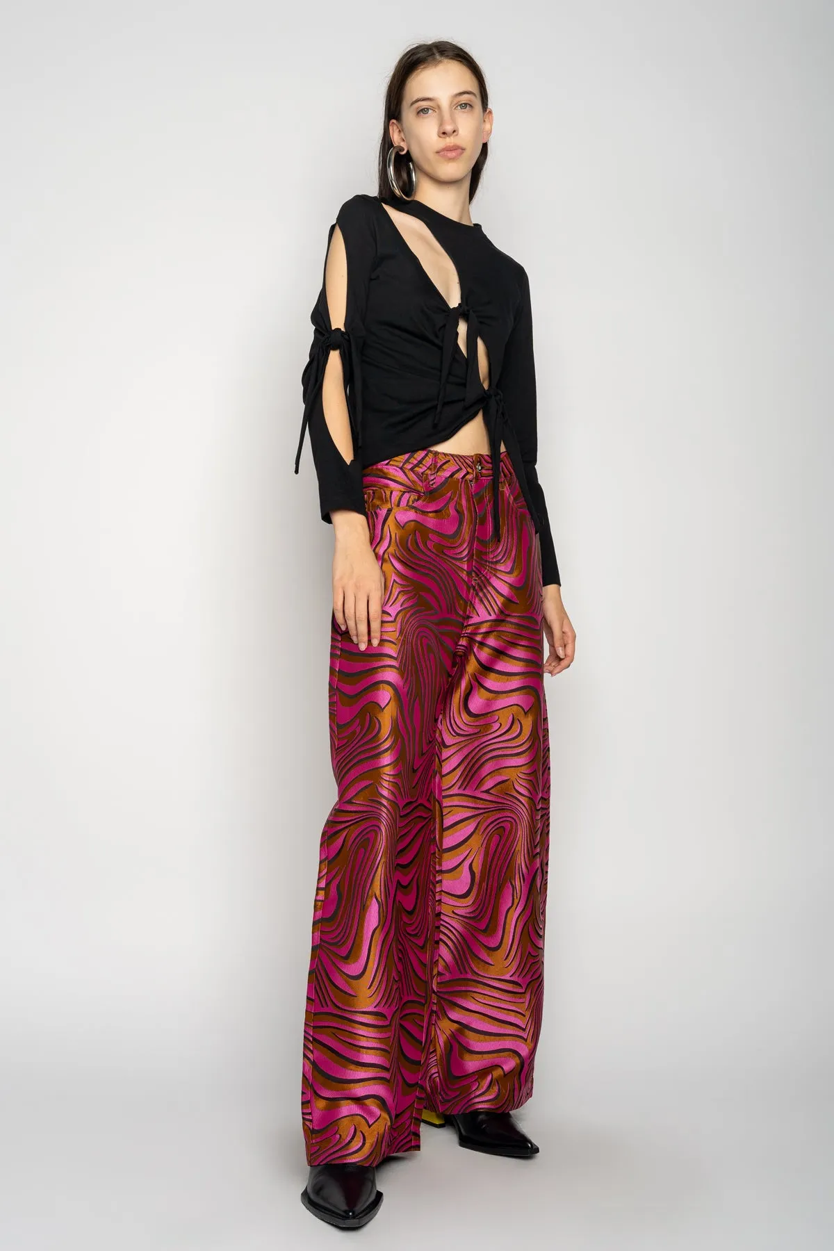 PINK ZEBRA BROCADE BOYFRIEND TROUSERS sold by Marques ’ Almeida product image thumbnail 4