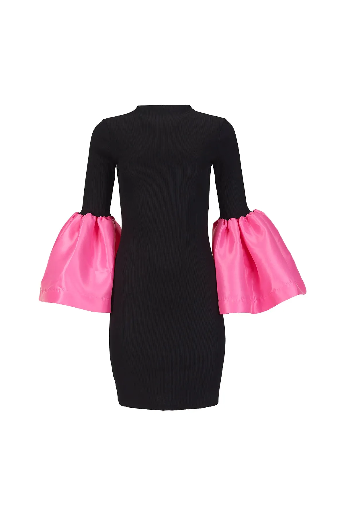 BLACK AND PINK RIB DRESS WITH PUFF SLEEVES sold by Marques ’ Almeida product image thumbnail 2