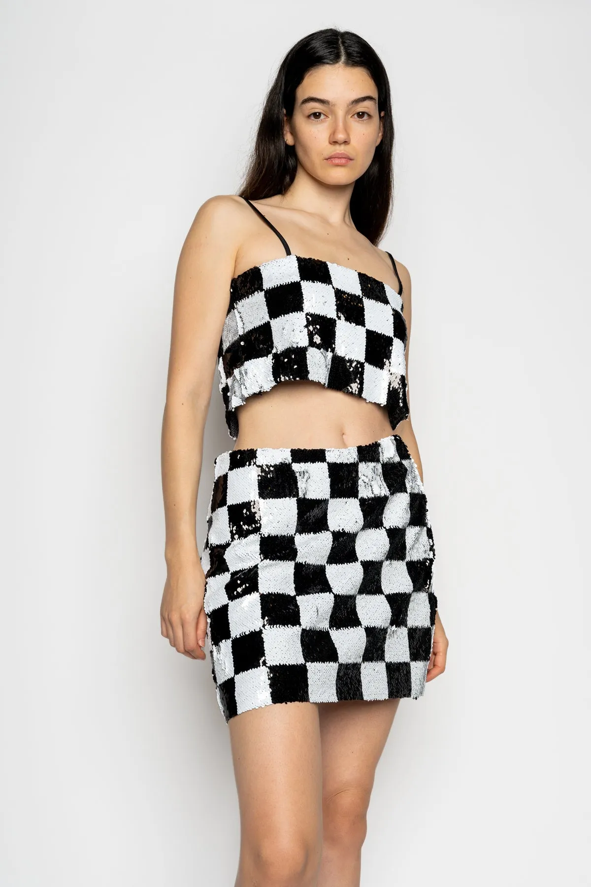 CHECKED SEQUINS MINI SKIRT sold by Marques ’ Almeida product image thumbnail 4