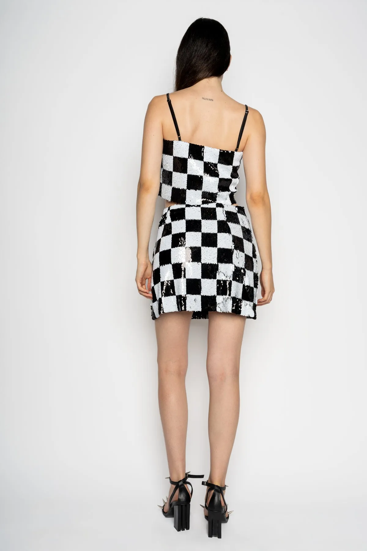 CHECKED SEQUINS MINI SKIRT sold by Marques ’ Almeida product image thumbnail 2