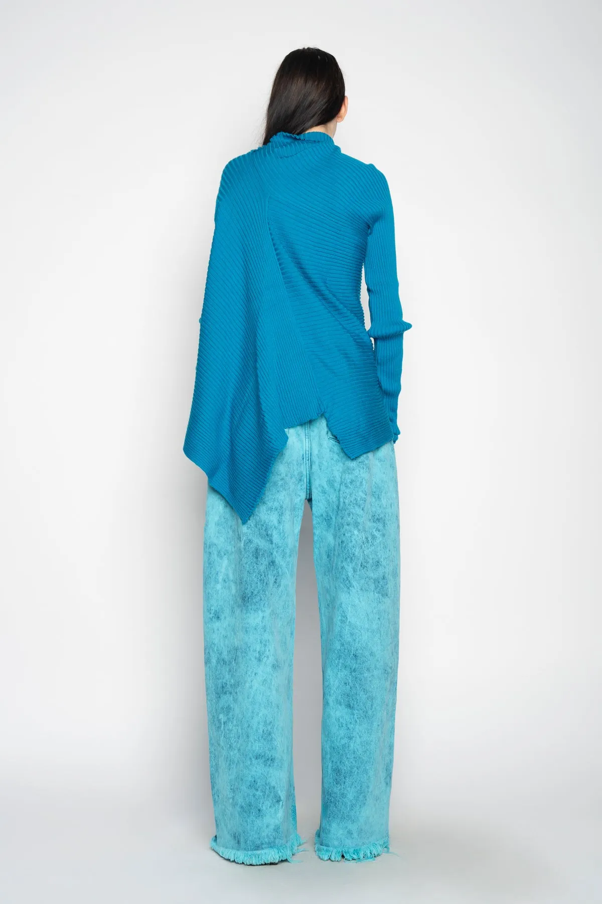 TURQUOISE MERINO DRAPED JUMPER sold by Marques ’ Almeida product image thumbnail 5