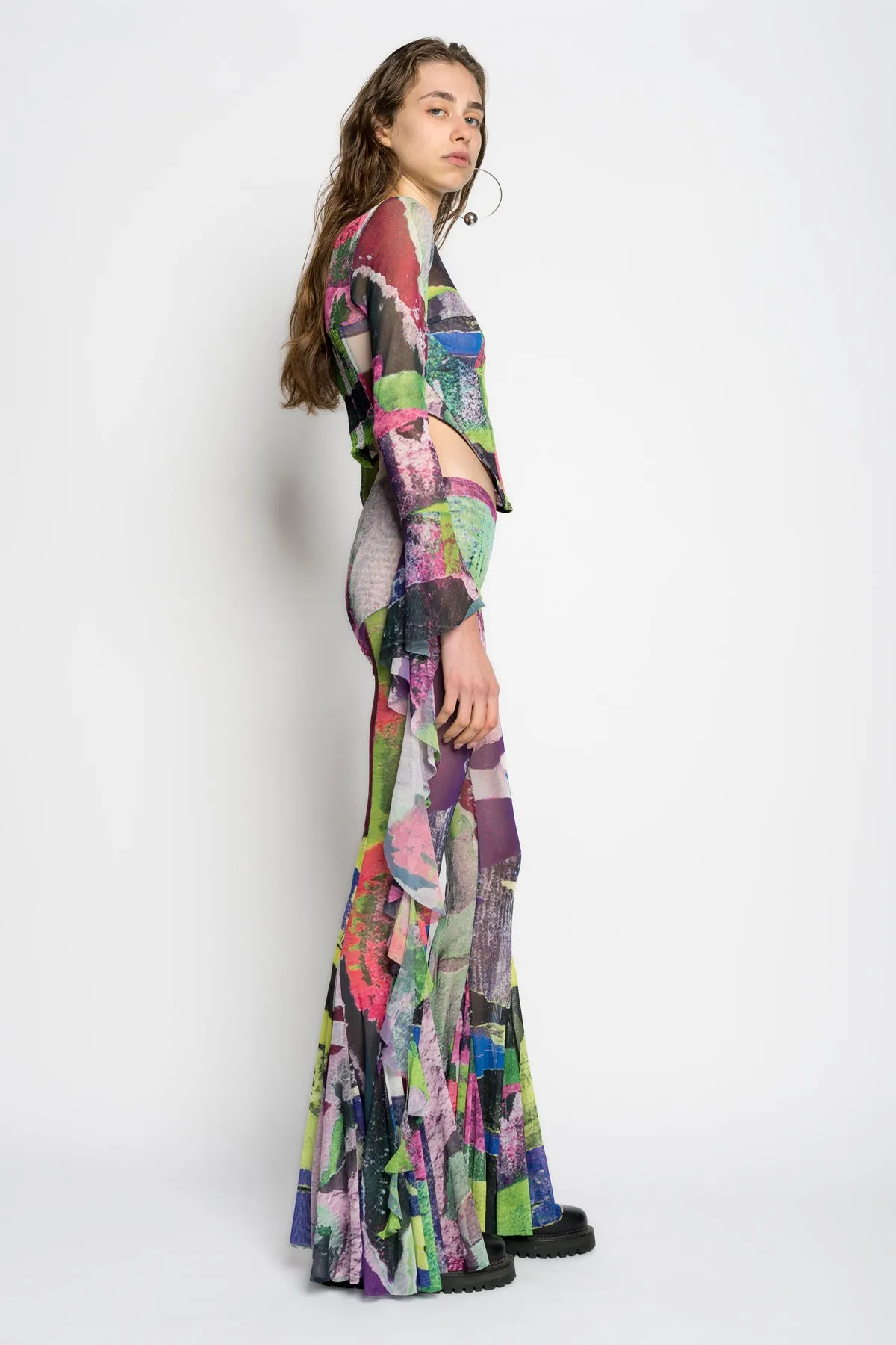 GRAFFITI PRINT MESH TROUSERS sold by Marques ’ Almeida product image thumbnail 5
