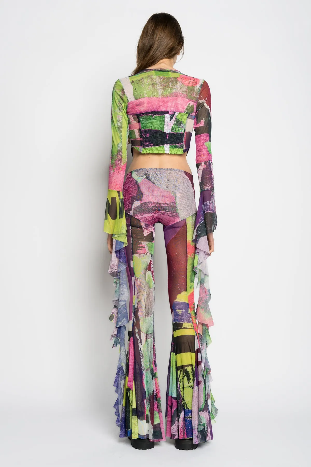 GRAFFITI PRINT MESH TROUSERS sold by Marques ’ Almeida product image thumbnail 3