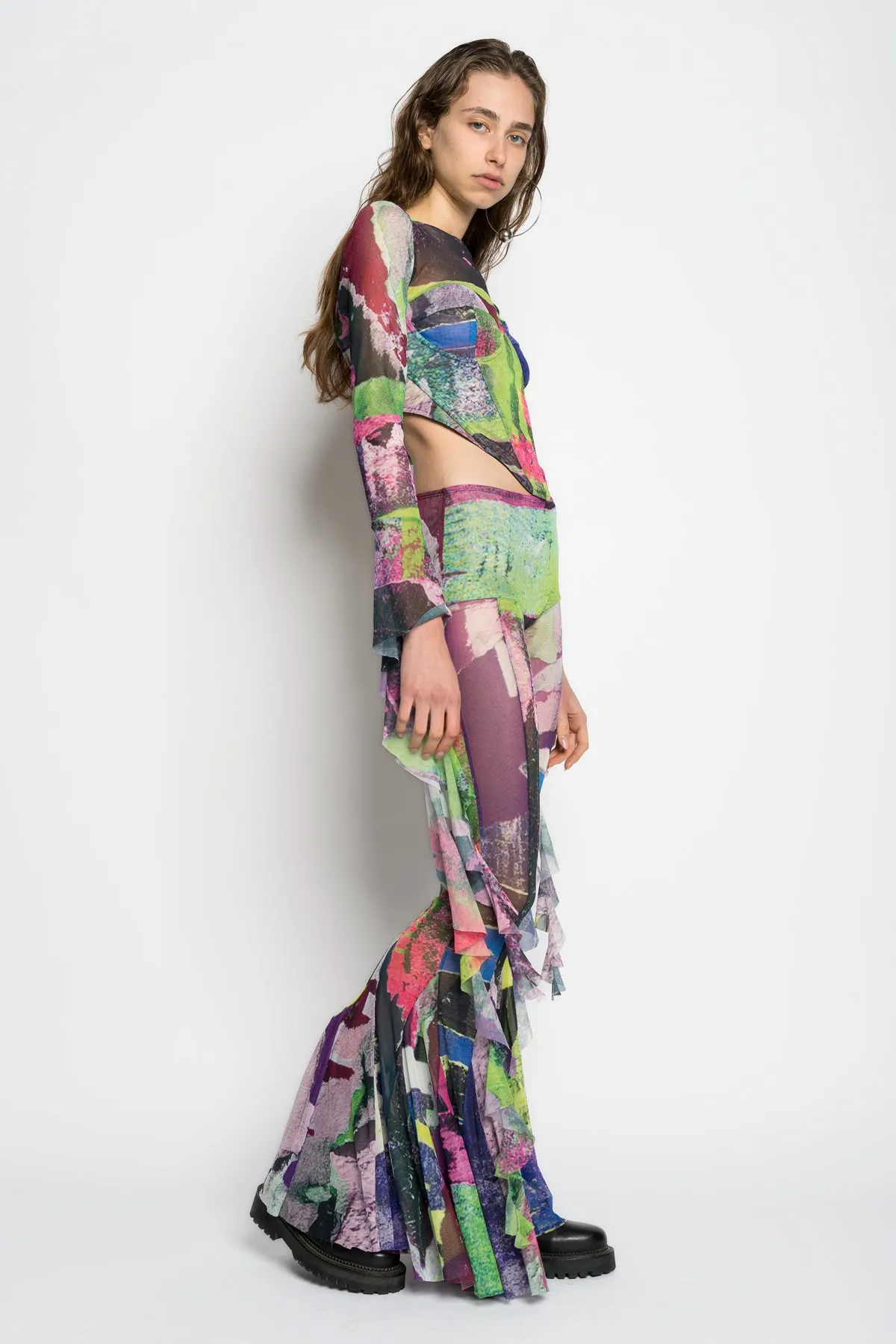 GRAFFITI PRINT MESH TROUSERS sold by Marques ’ Almeida product image thumbnail 4