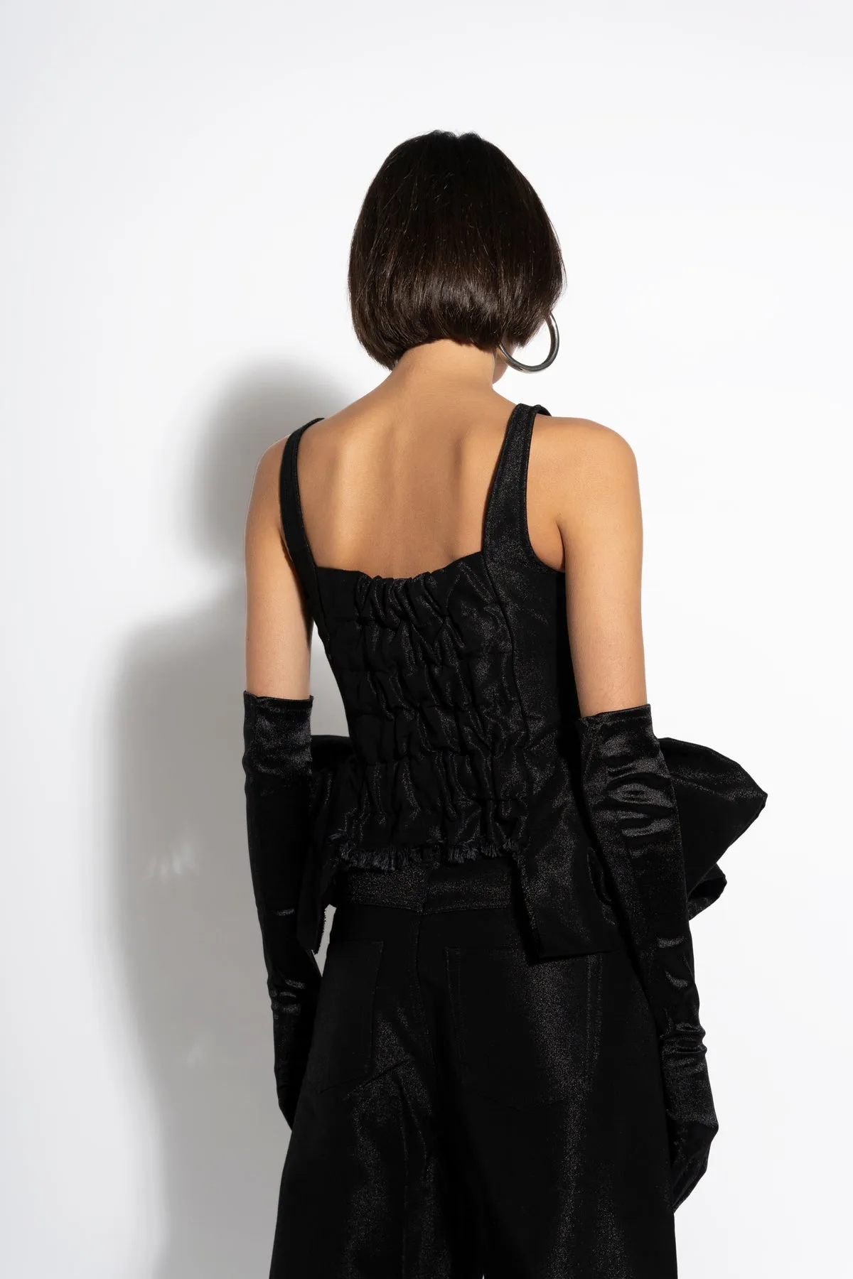BLACK LUREX FITTED CORSET sold by Marques ’ Almeida product image thumbnail 2