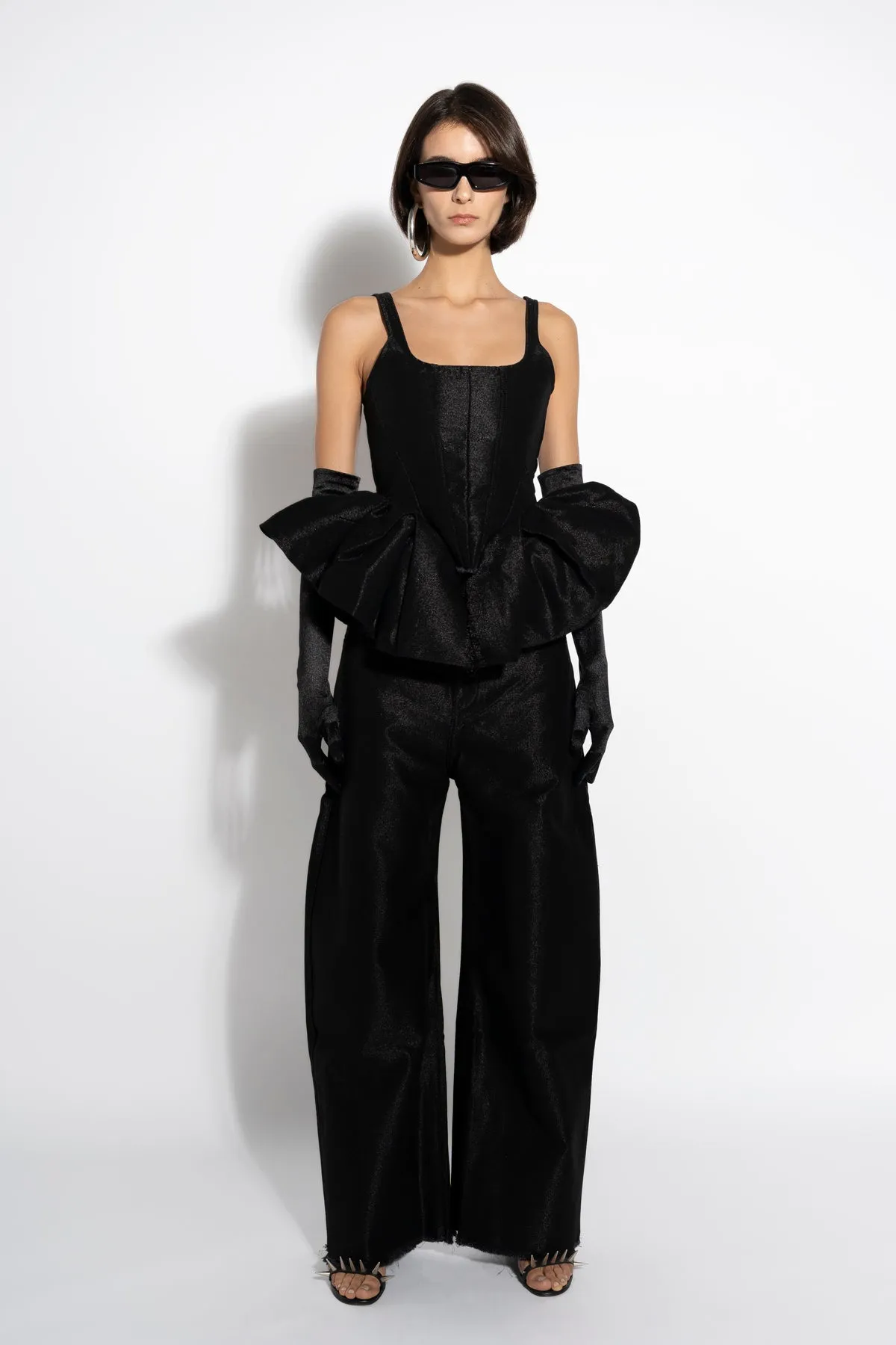 BLACK LUREX FITTED CORSET sold by Marques ’ Almeida product image thumbnail 5
