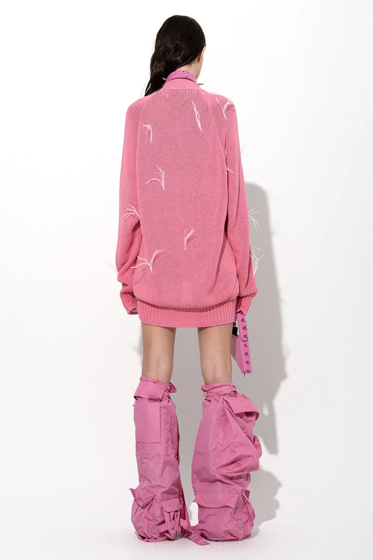 PINK OVERSIZED CARDIGAN WITH FEATHERS PULLS sold by Marques ’ Almeida product image thumbnail 3