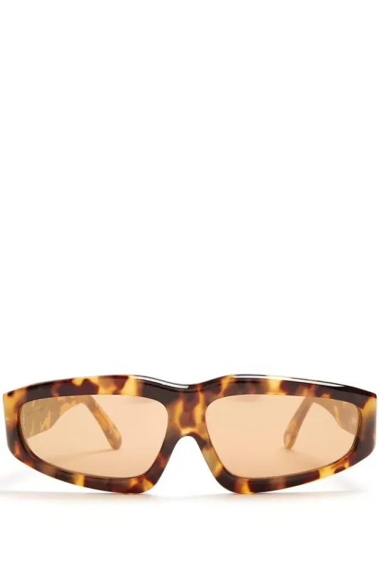 BROWN TORTOISE ANGULAR FRAME SUNGLASSES made by Marques ’ Almeida