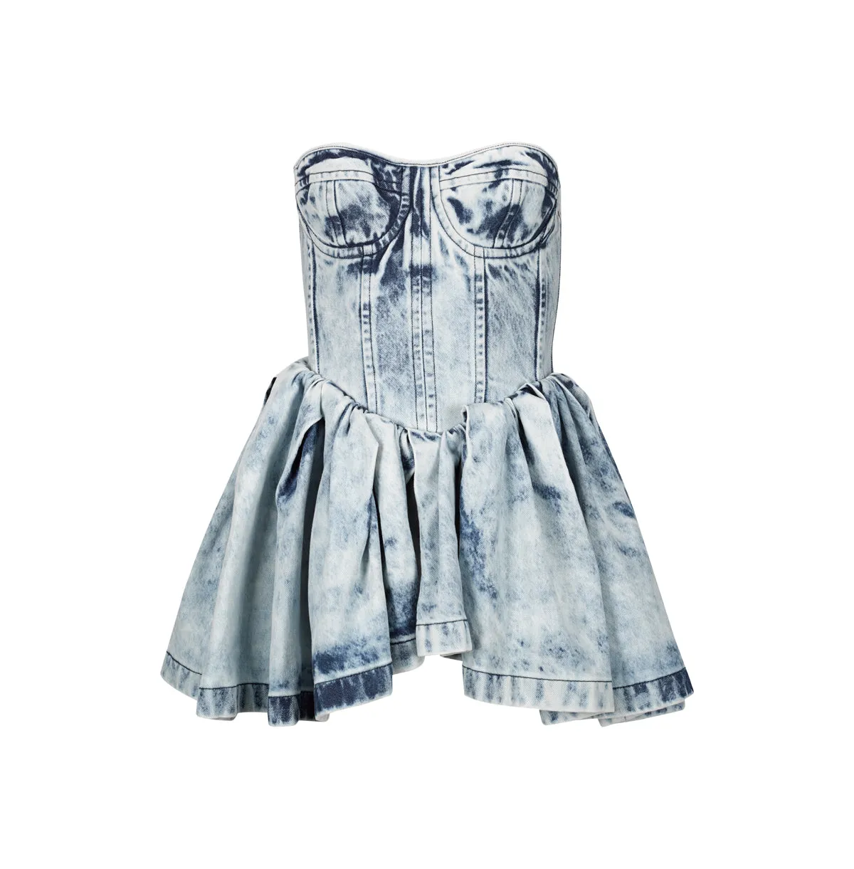 ACID WASH DENIM PEPLUM CORSET sold by Marques ’ Almeida product image thumbnail 2