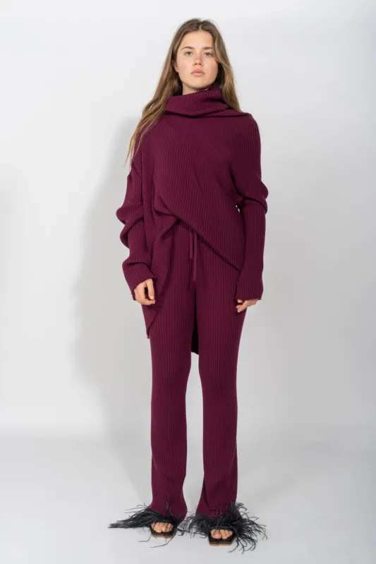 BURGUNDY KNITTED TROUSERS sold by Marques ’ Almeida