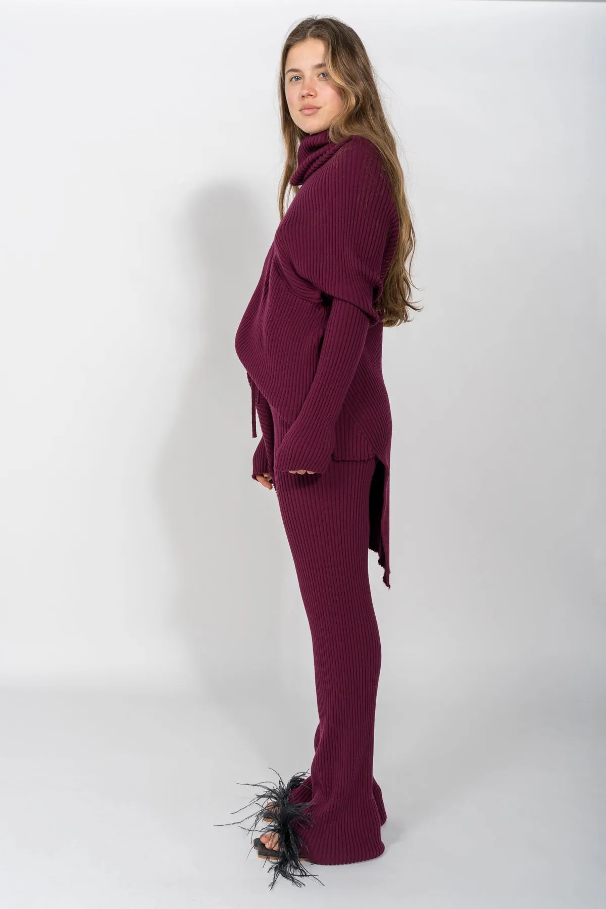 BURGUNDY KNITTED TROUSERS sold by Marques ’ Almeida product image thumbnail 5