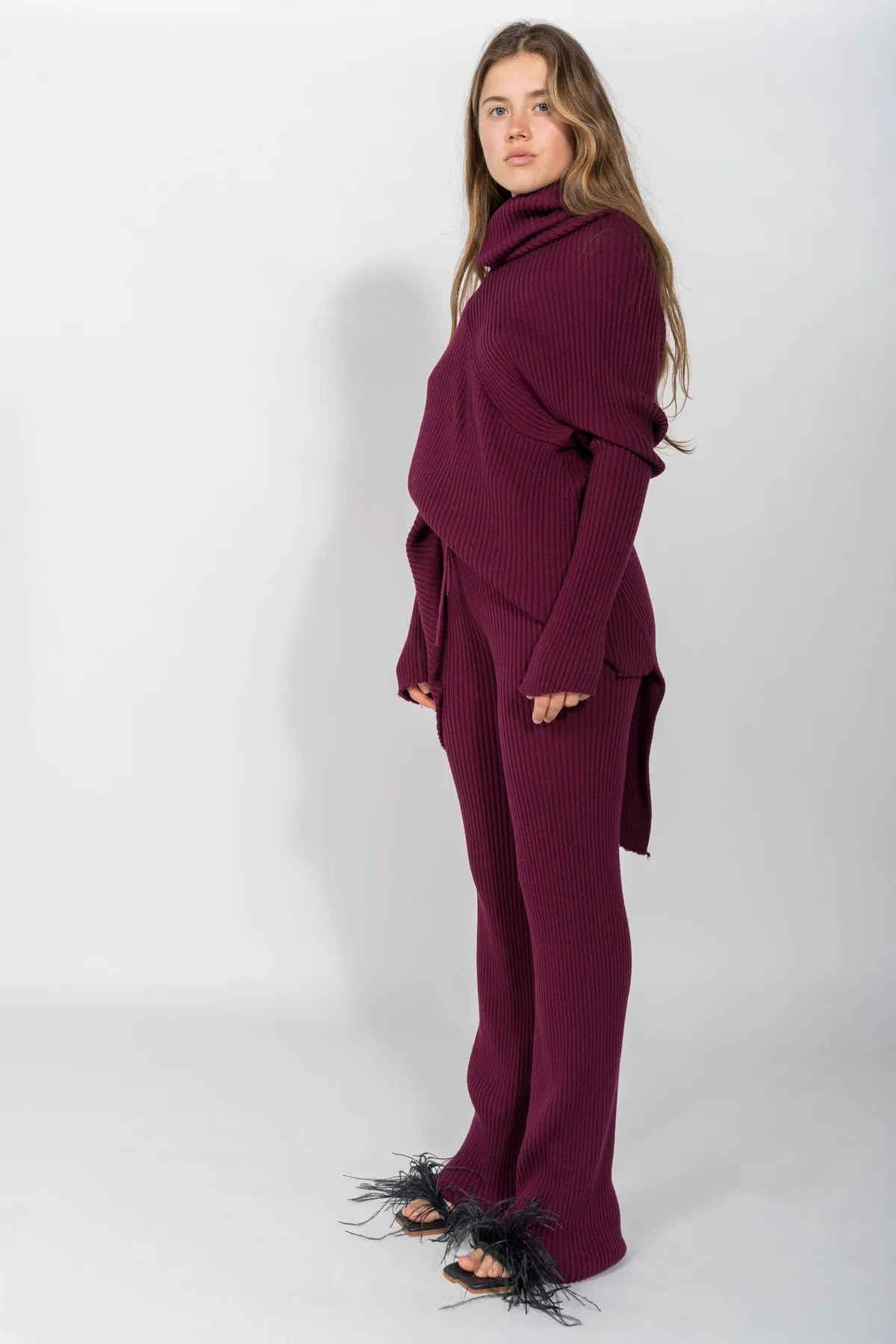 BURGUNDY KNITTED TROUSERS sold by Marques ’ Almeida product image thumbnail 4
