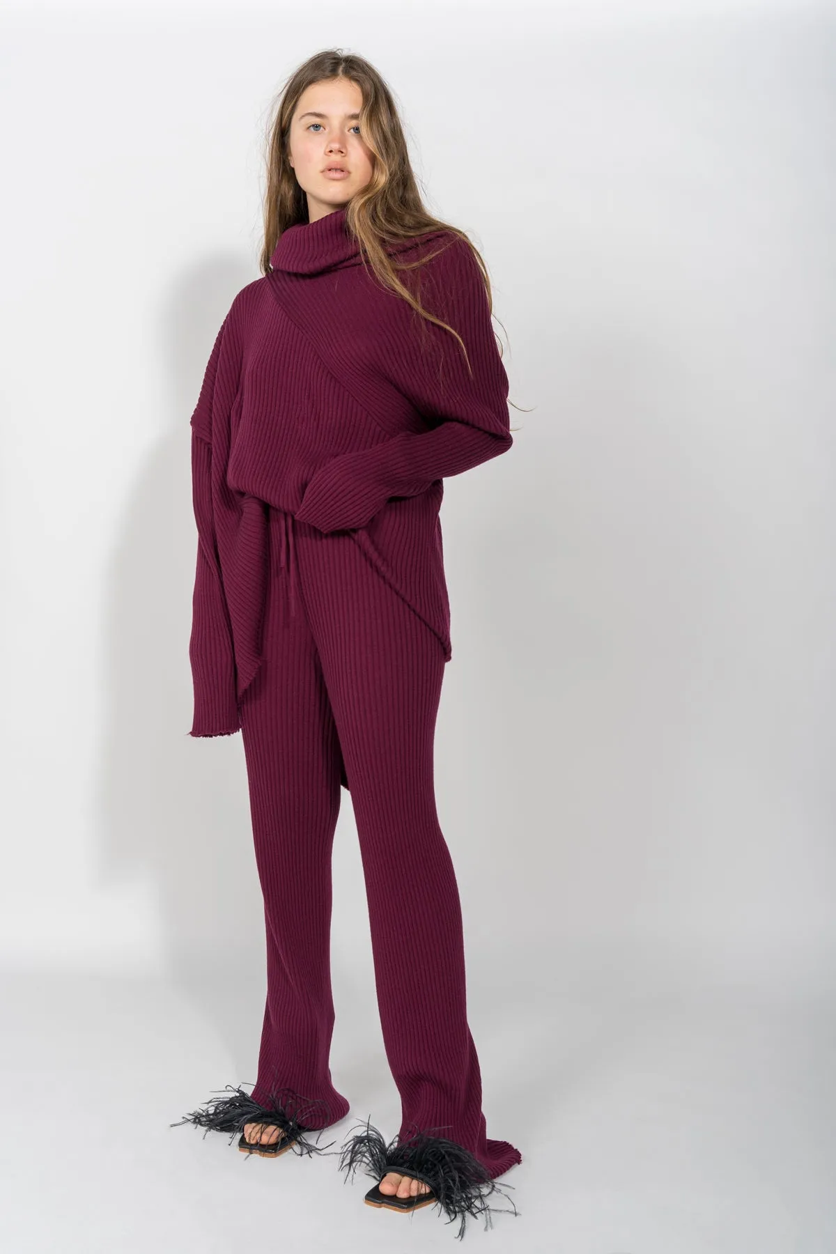 BURGUNDY KNITTED TROUSERS sold by Marques ’ Almeida product image thumbnail 3