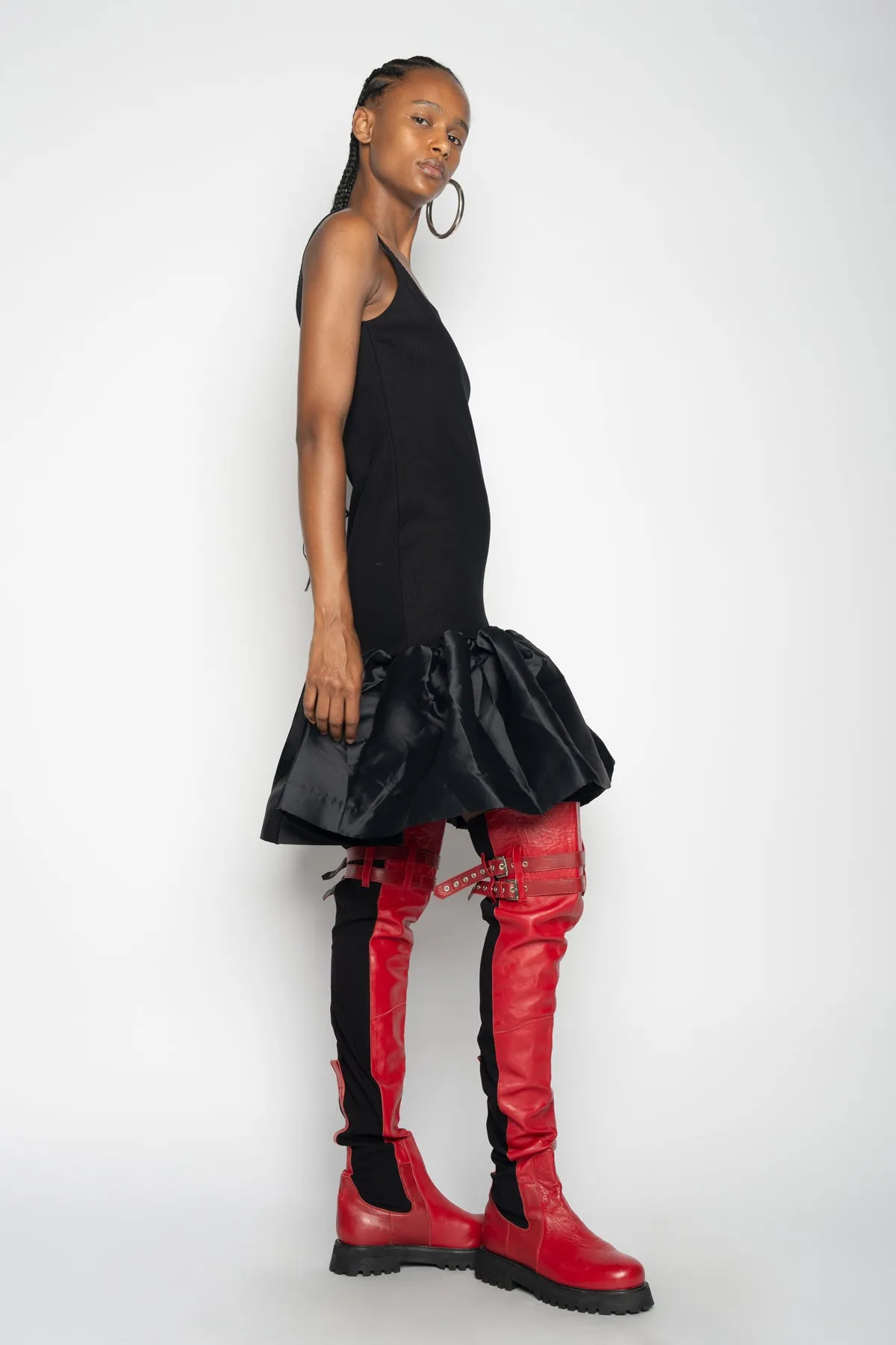 BLACK SLEEVELESS PUFF HEM DRESS sold by Marques ’ Almeida product image thumbnail 4