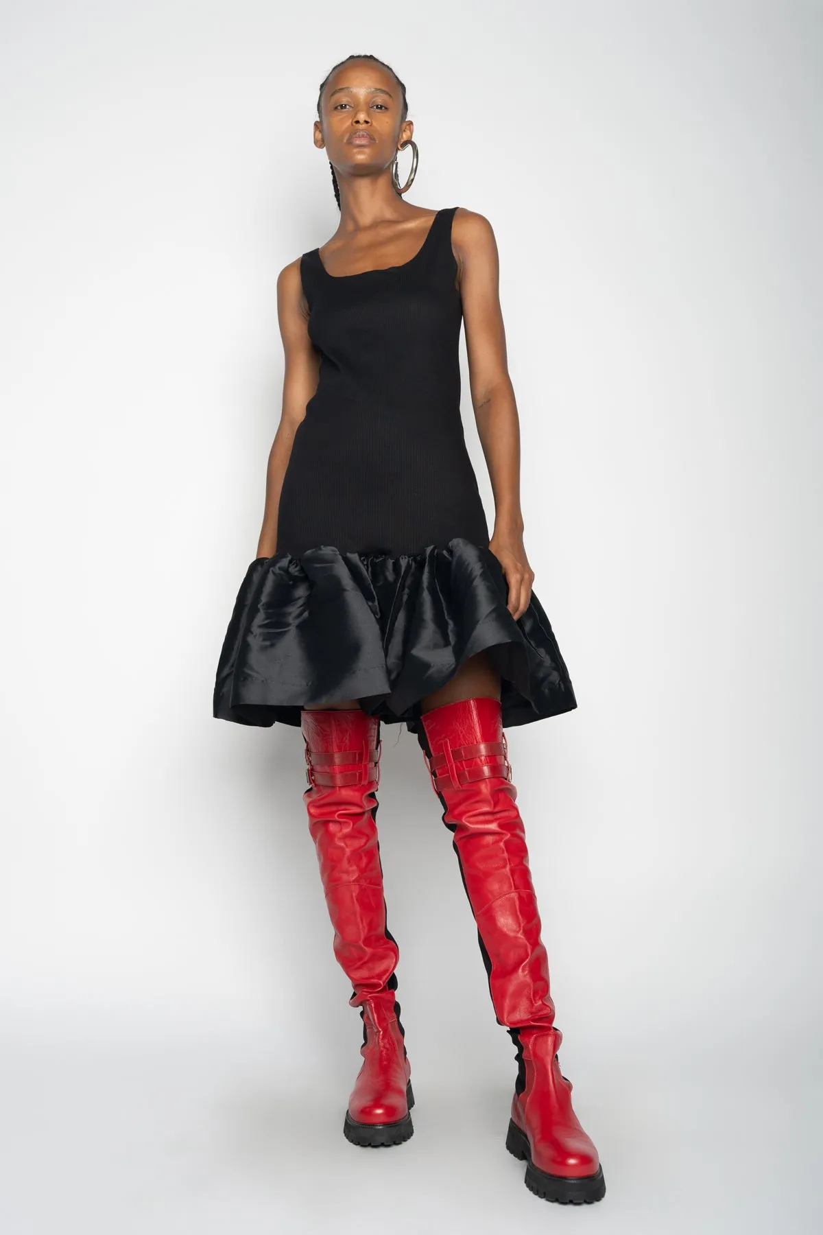 BLACK SLEEVELESS PUFF HEM DRESS sold by Marques ’ Almeida
