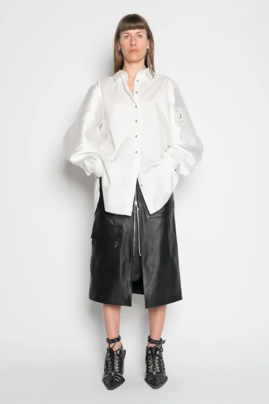 WHITE SHIRT WITH BOMBER SLEEVE made by Marques ’ Almeida