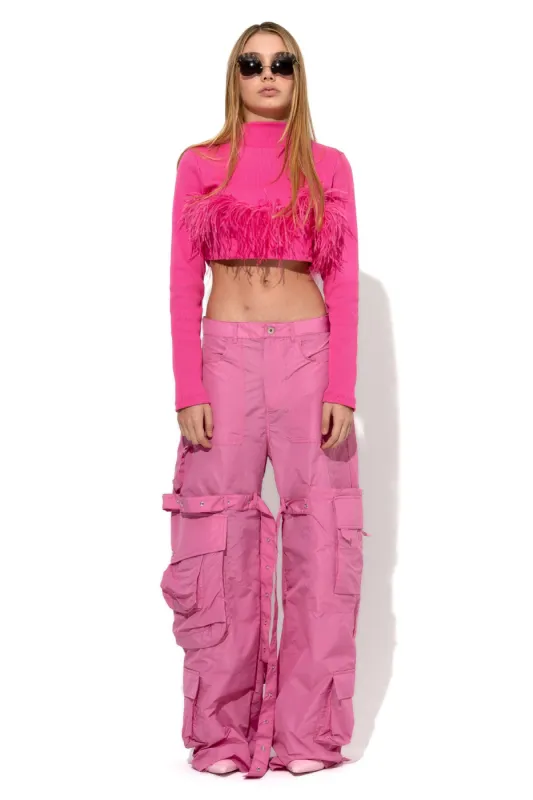 PINK CROPPED FEATHER TOP sold by Marques ’ Almeida