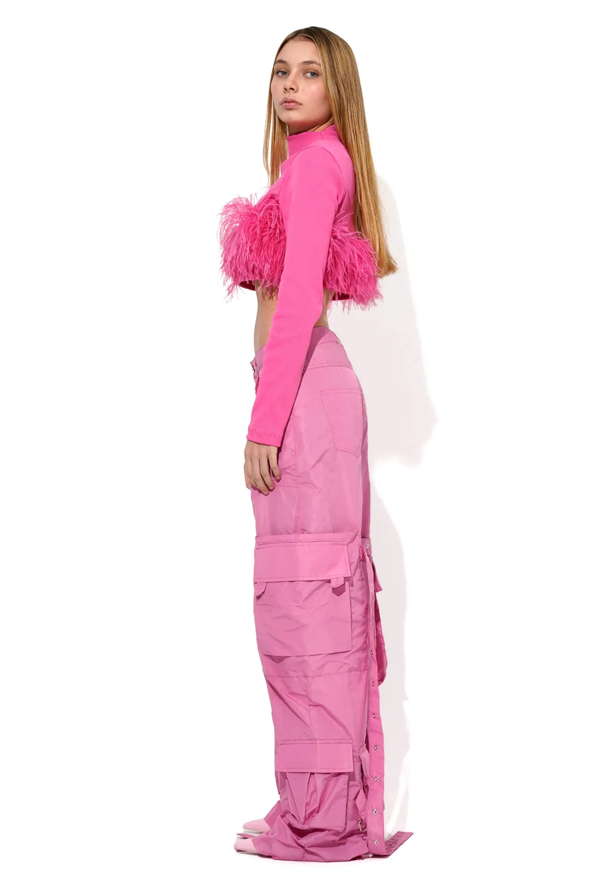 PINK CROPPED FEATHER TOP sold by Marques ’ Almeida product image thumbnail 4