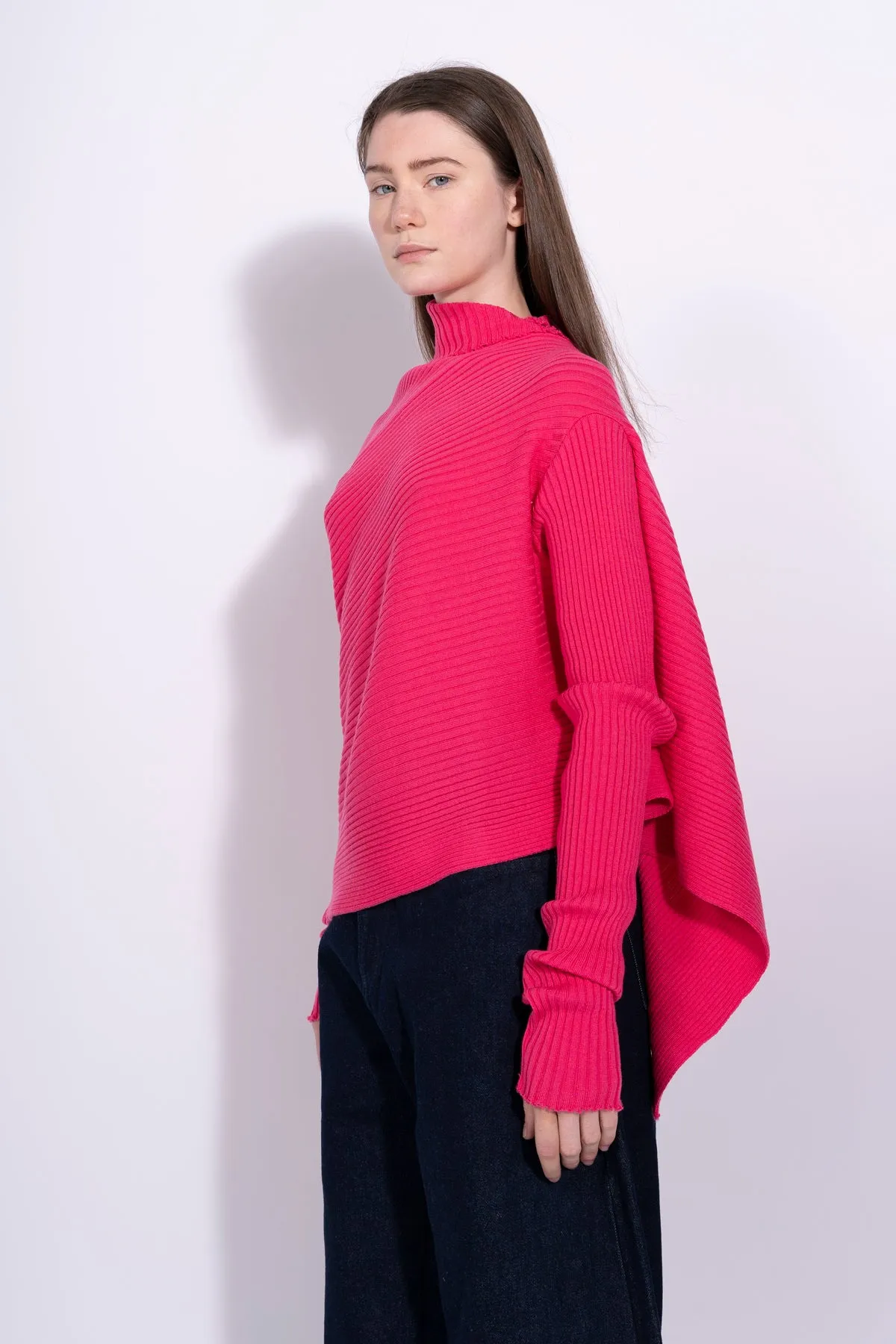 BRIGHT PINK MERINO DRAPED JUMPER sold by Marques ’ Almeida product image thumbnail 4