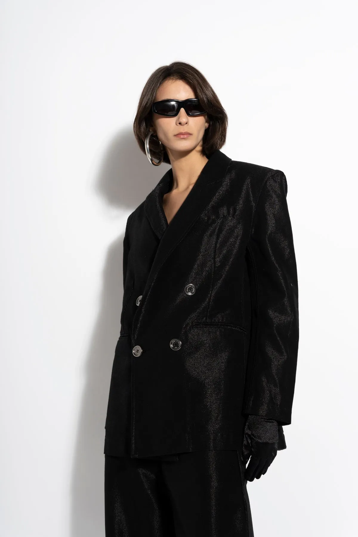 BLACK LUREX OVERSIZED BLAZER sold by Marques ’ Almeida