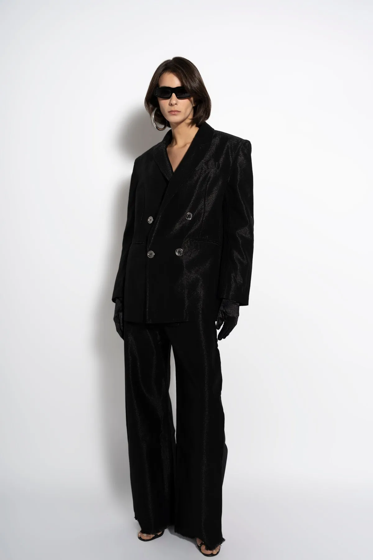 BLACK LUREX OVERSIZED BLAZER sold by Marques ’ Almeida product image thumbnail 3