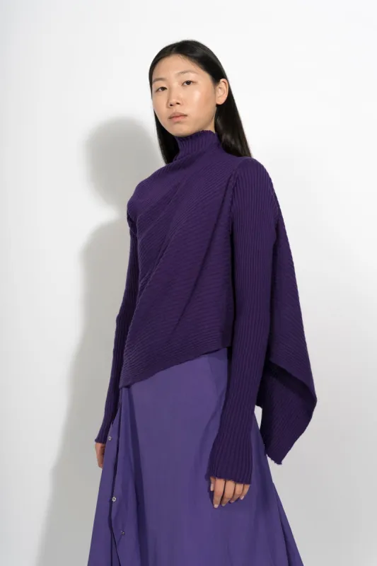 PURPLE MERINO DRAPED JUMPER sold by Marques ’ Almeida