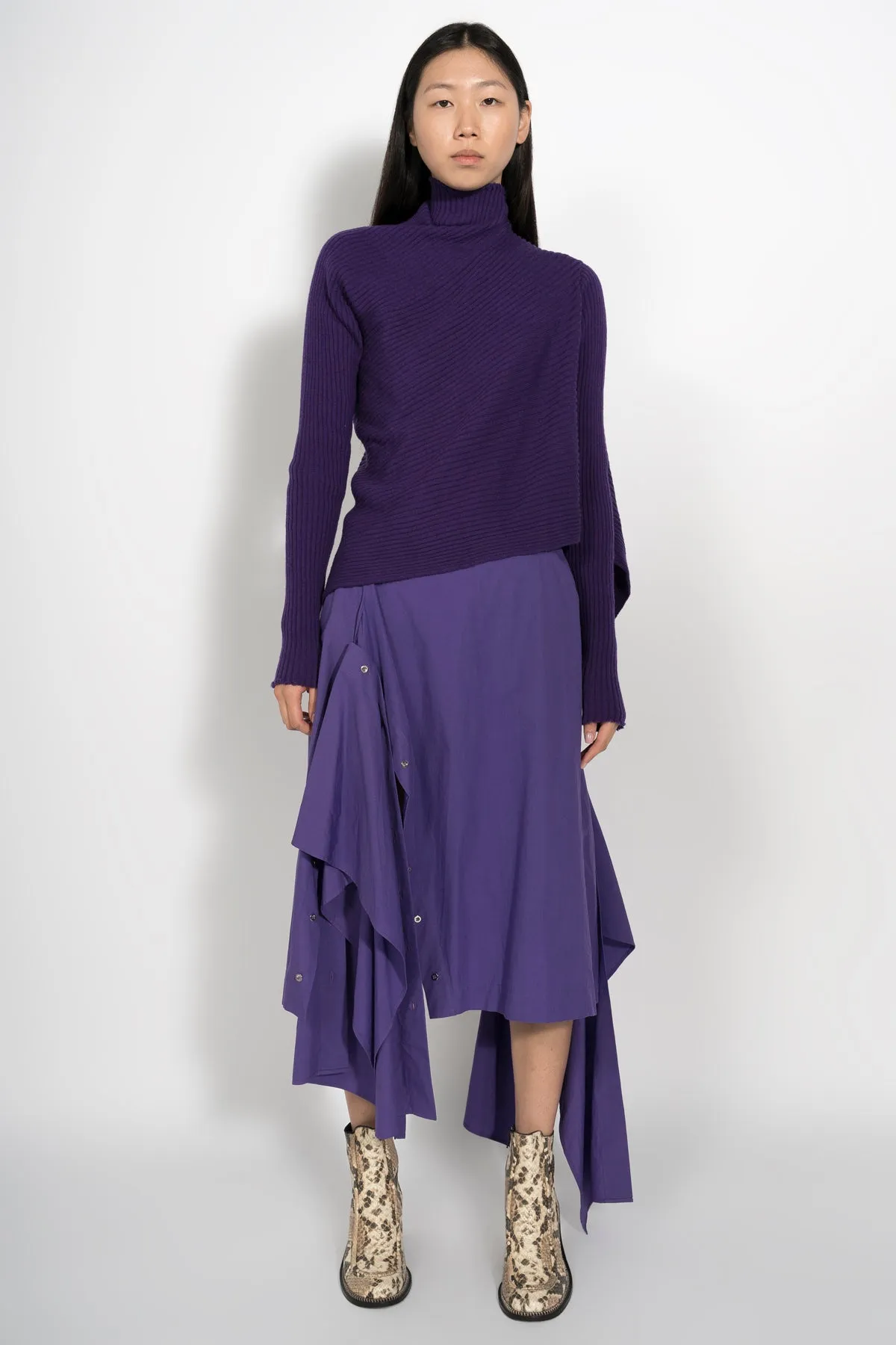PURPLE MERINO DRAPED JUMPER sold by Marques ’ Almeida product image thumbnail 5