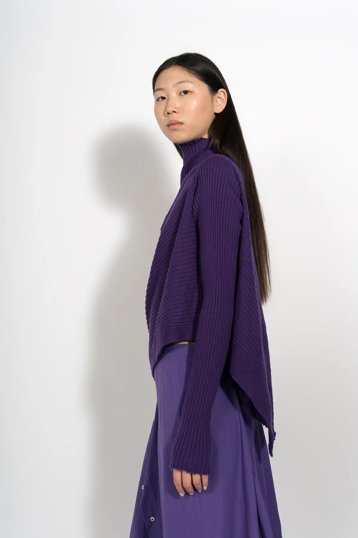 PURPLE MERINO DRAPED JUMPER sold by Marques ’ Almeida product image thumbnail 4