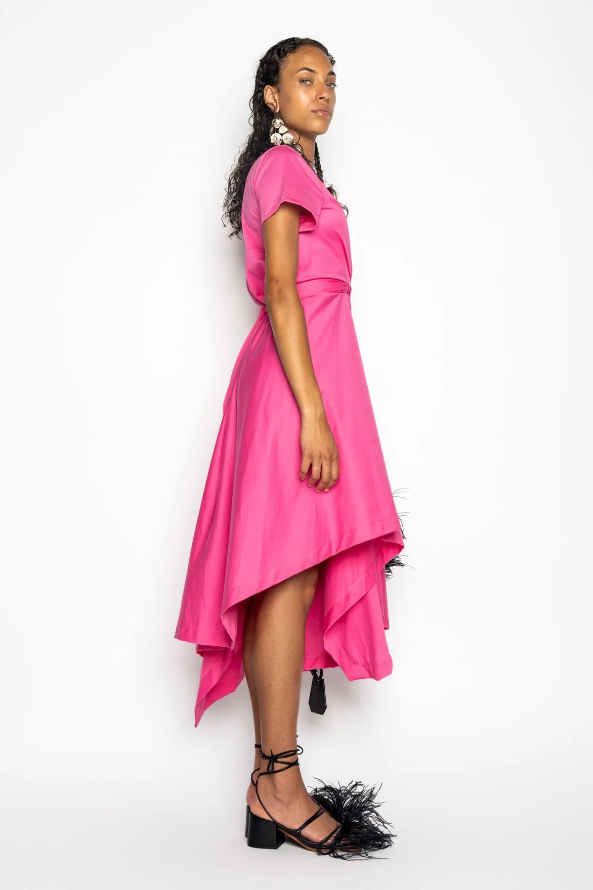 PINK CROSS WAIST DRAPE T-SHIRT DRESS sold by Marques ’ Almeida product image thumbnail 4