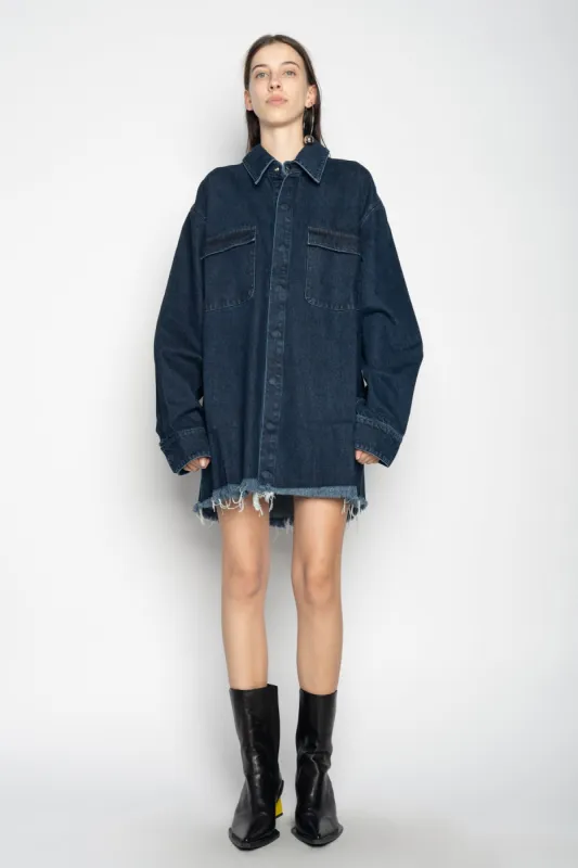 NAVY DENIM OVERSHIRT sold by Marques ’ Almeida
