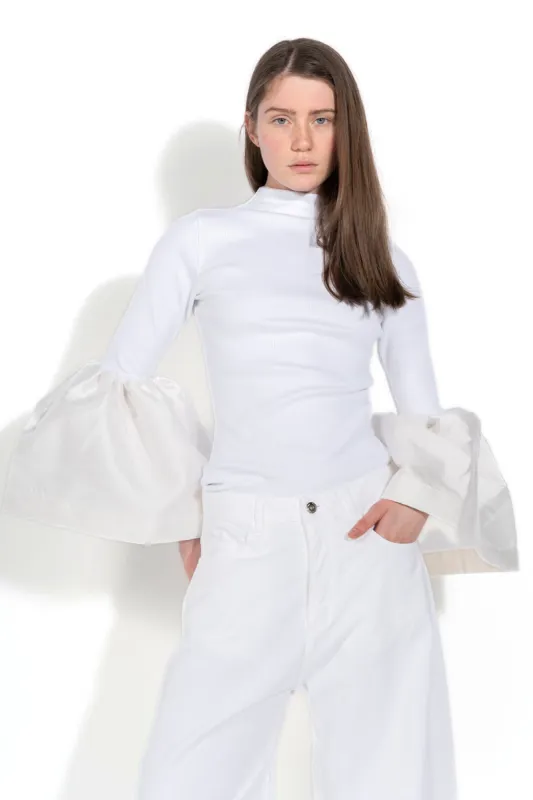 WHITE TURTLENECK PUFF SLEEVE TOP sold by Marques ’ Almeida