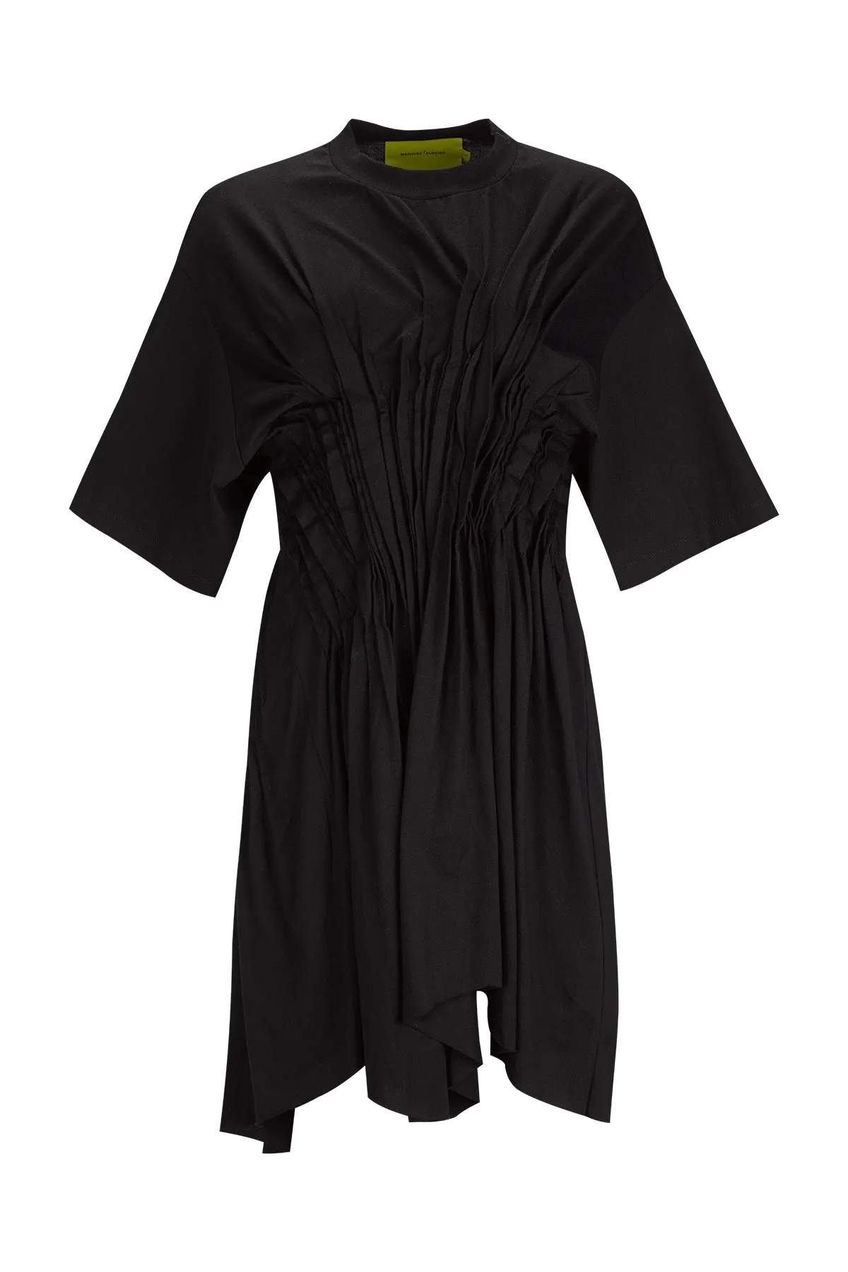 BLACK CINCHED PLEATED T-SHIRT DRESS sold by Marques ’ Almeida product image thumbnail 2