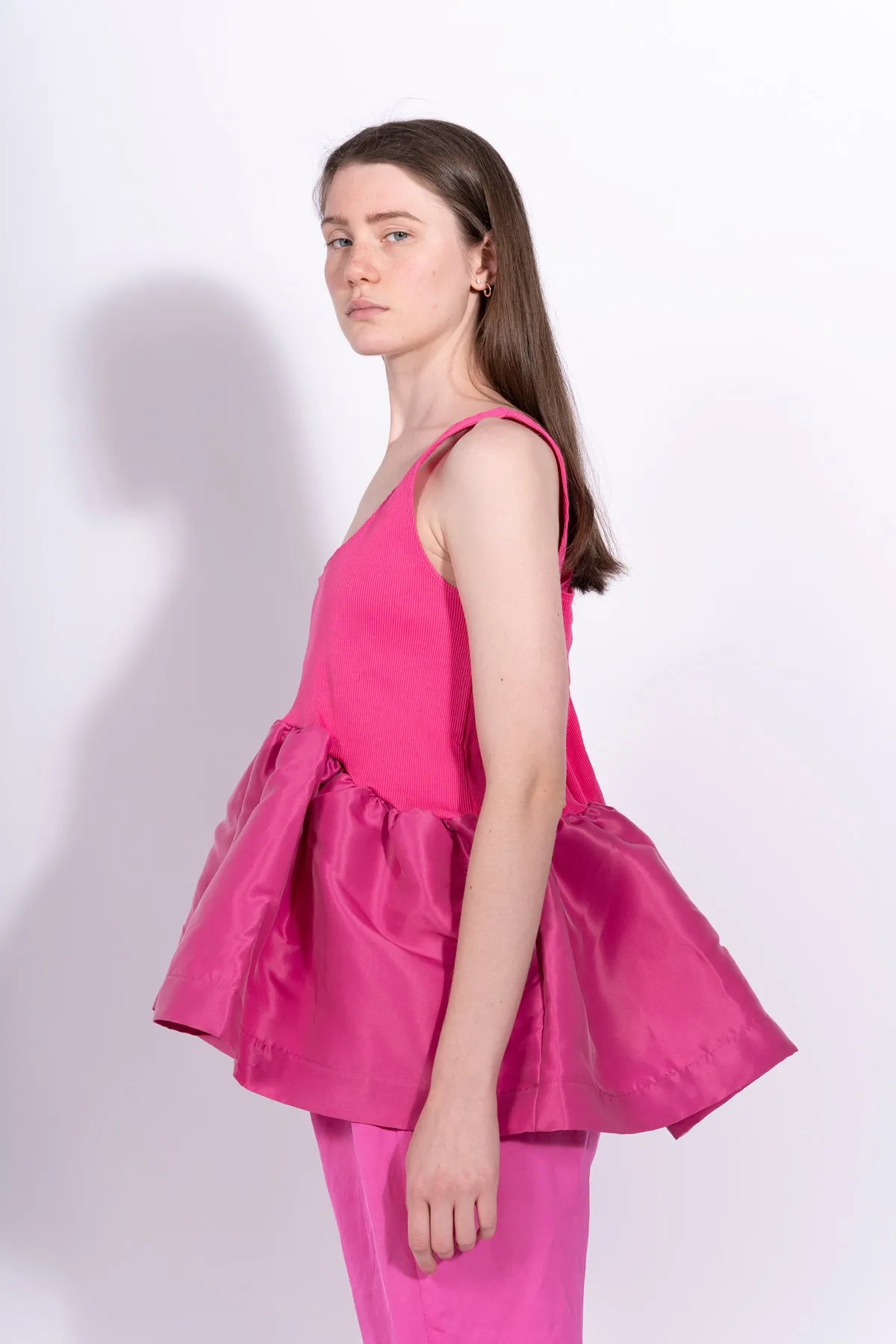 BRIGHT PINK SLEEVELESS PUFF HEM TOP sold by Marques ’ Almeida product image thumbnail 3