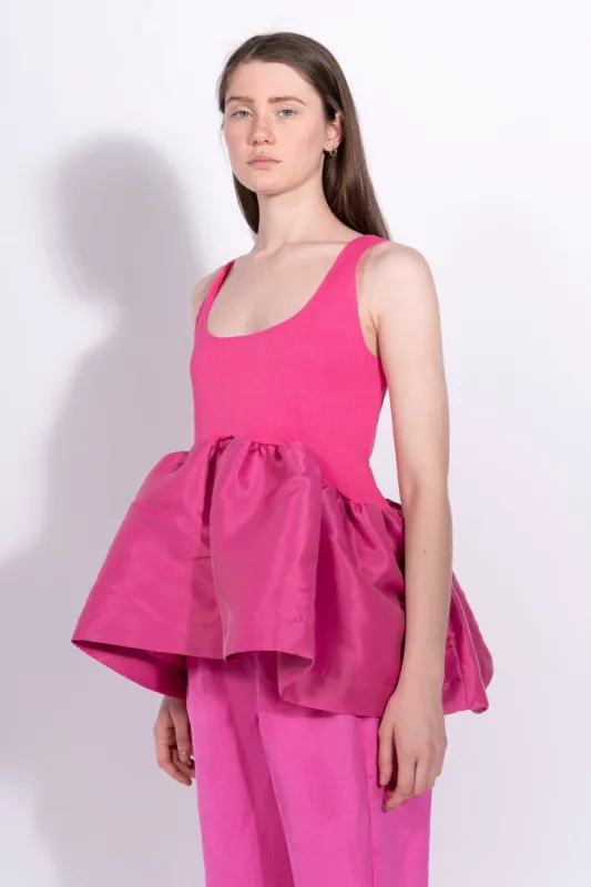 BRIGHT PINK SLEEVELESS PUFF HEM TOP sold by Marques ’ Almeida