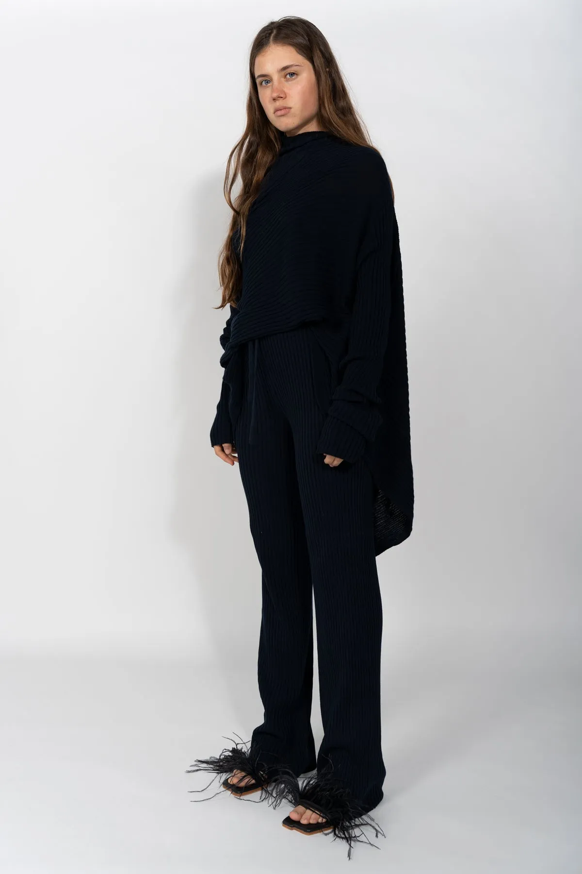 NAVY KNITTED TROUSERS sold by Marques ’ Almeida product image thumbnail 4