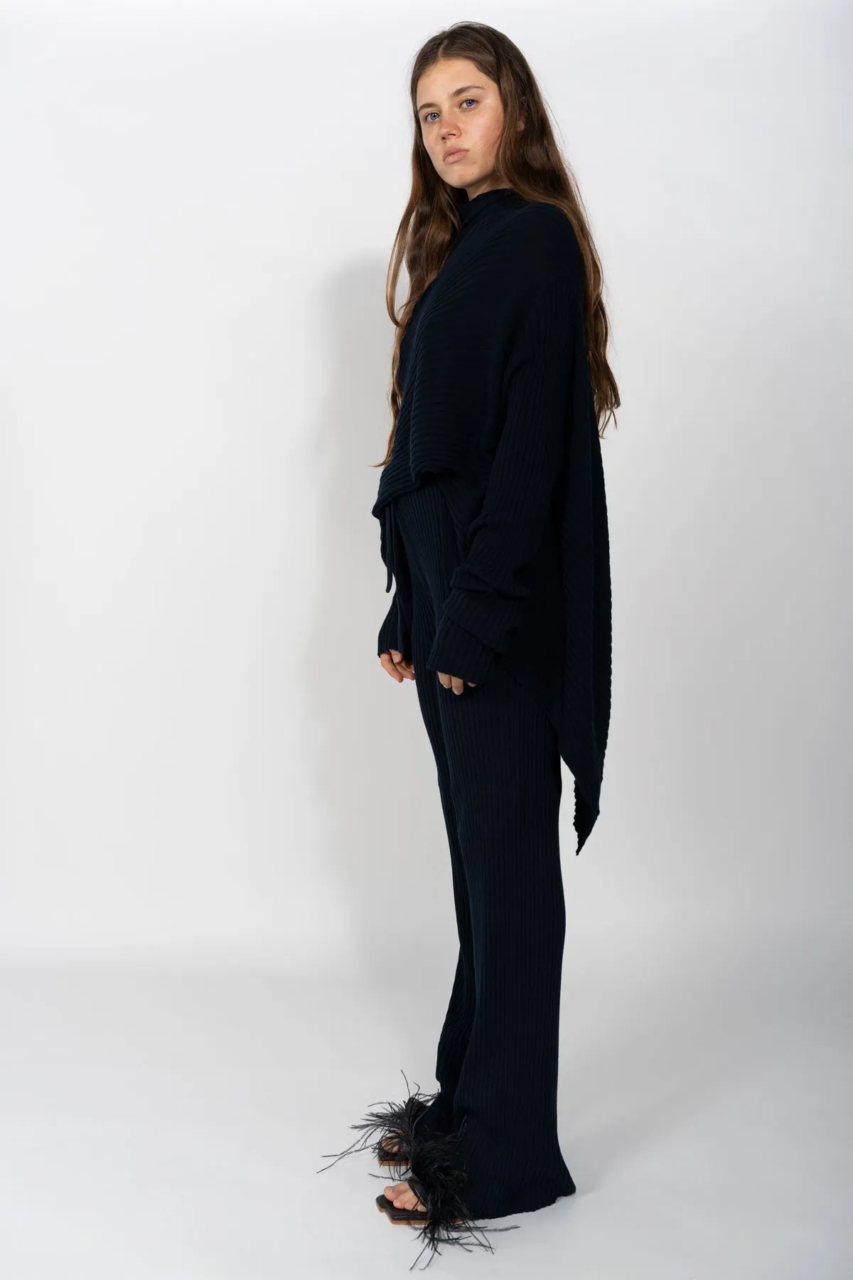 NAVY KNITTED TROUSERS sold by Marques ’ Almeida product image thumbnail 2