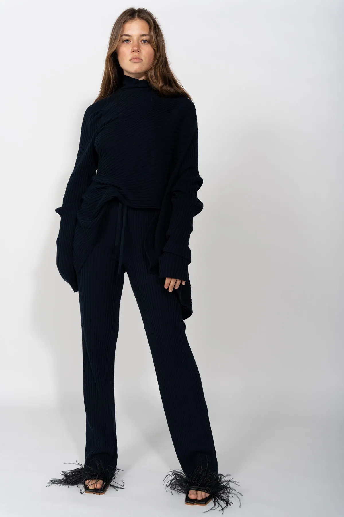 NAVY KNITTED TROUSERS sold by Marques ’ Almeida product image thumbnail 3