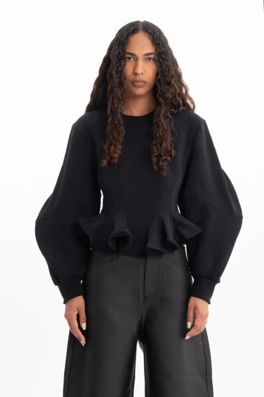 BLACK FRILL SWEATSHIRT made by Marques ’ Almeida