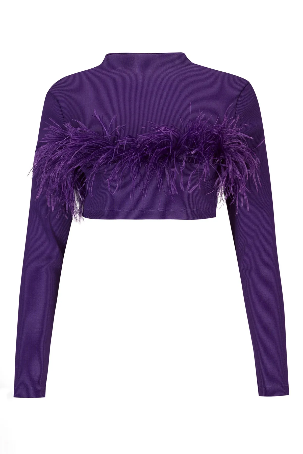 PURPLE CROPPED FEATHER TOP sold by Marques ’ Almeida product image thumbnail 2