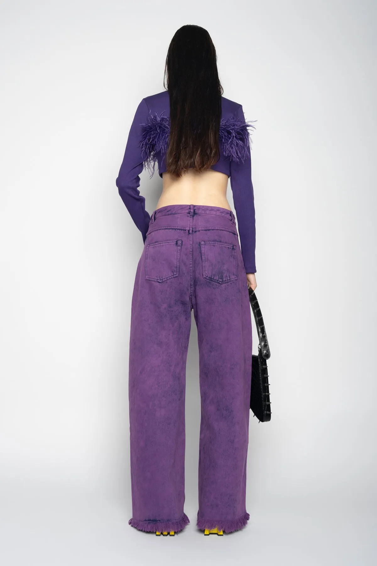 PURPLE CROPPED FEATHER TOP sold by Marques ’ Almeida product image thumbnail 3
