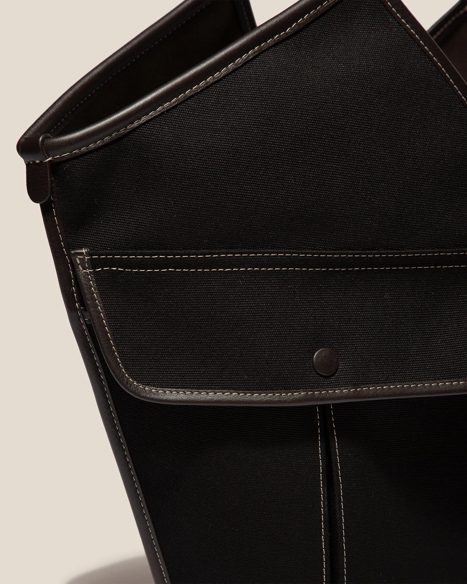 DUNA - Leather-trimmed Organic Cotton Tote Bag sold by Hereu Studio product image thumbnail 2