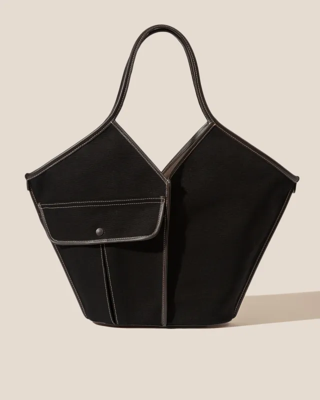 DUNA - Leather-trimmed Organic Cotton Tote Bag sold by Hereu Studio