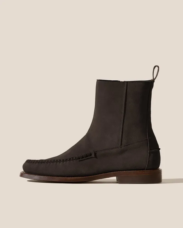 ANDREU SUEDE - Low-calf Zipped Boot sold by Hereu Studio